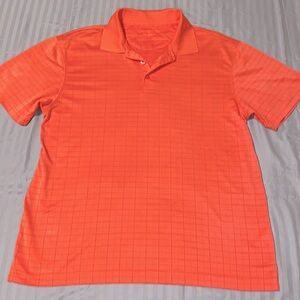 Haggar Clothing mens coral orange polo cool 18 performance gear athletic shirt M